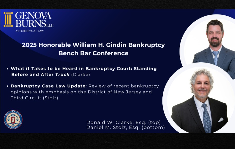AFBNJ Banktuptcy Bench Bar Conference Event Flyer Featuring Dan Stolz and Don Clarke's Headshots