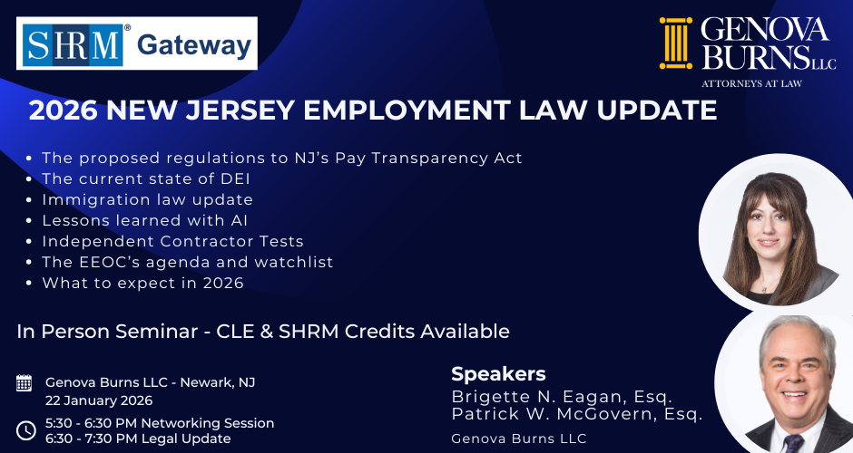 2026 New Jersey Employment Law Update Flyer