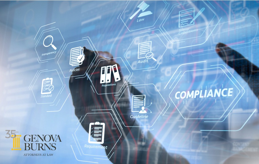 Compliance virtual diagram for regulations and law requirements