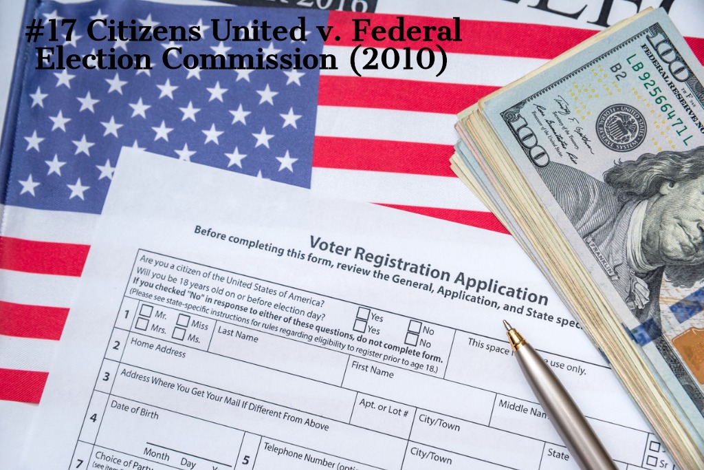 American flag, voter registration with pen, and one hundred dollar bills