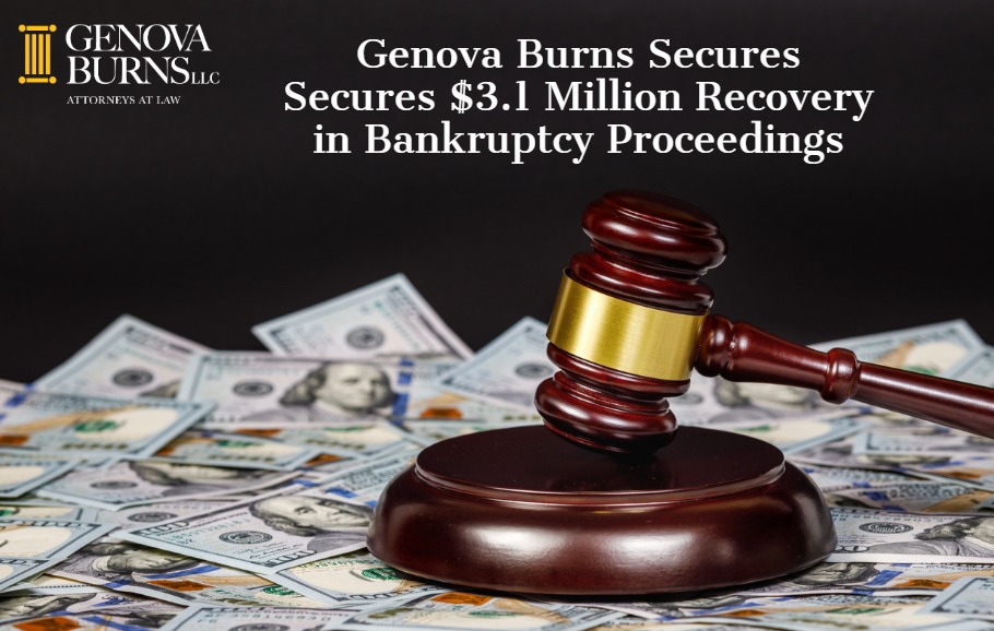 Concept image of a monetary win after trial