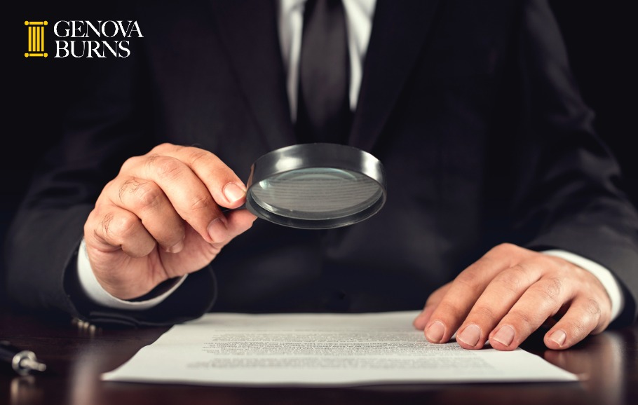 businessman examining document