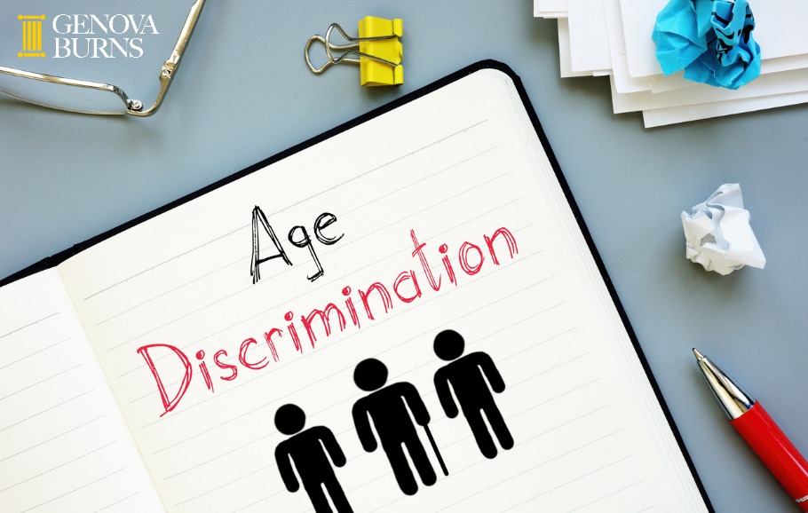 Age discrimination concept on notebook