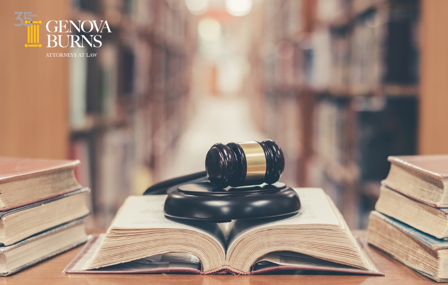 Judge gavel on book in university library