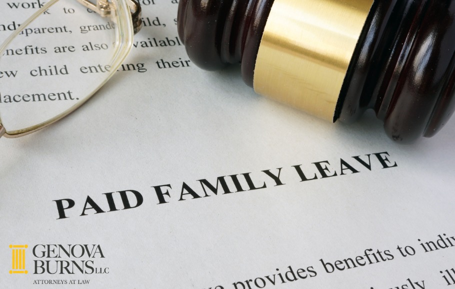 Page with title paid family leave and gavel