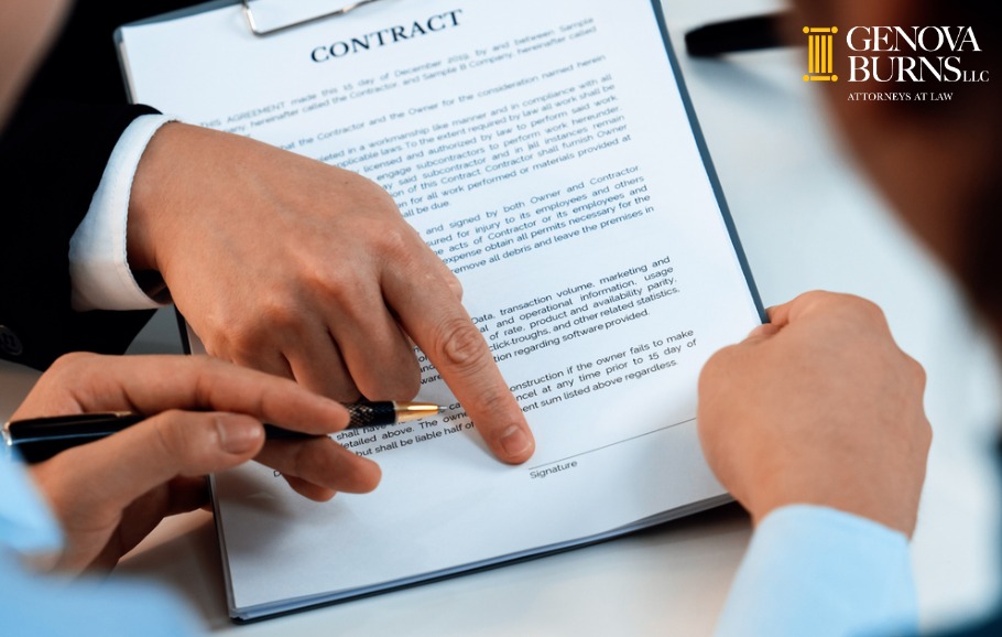 Professional pointing to the signature line in an arbitration agreement contract